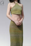 SWAYING/KNIT gradient straight long skirt SW23SS3B04 gradient green PS62